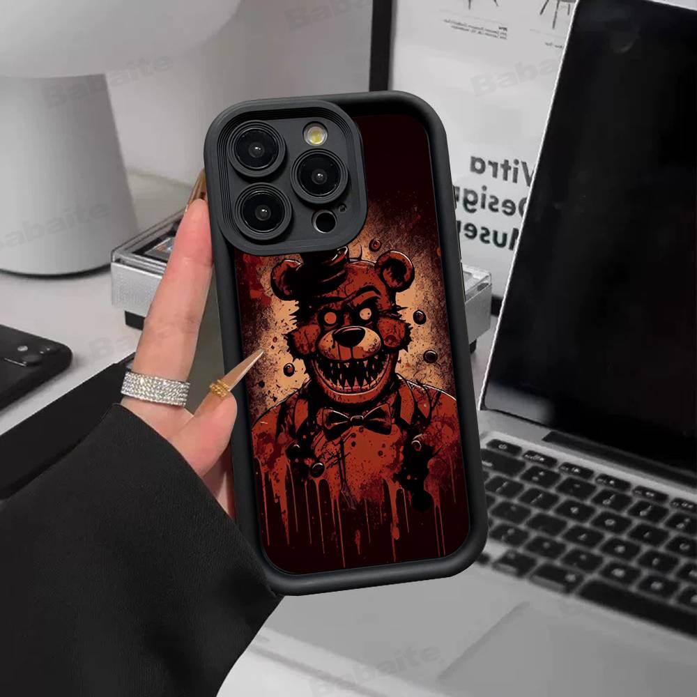 F-FNAF Пять ночей с Фредди Силиконовый Мягкий Чехол Для Телефона Для iPhone 17 16 15 14 Plus 13 12 Mini 11 Черный Чехол