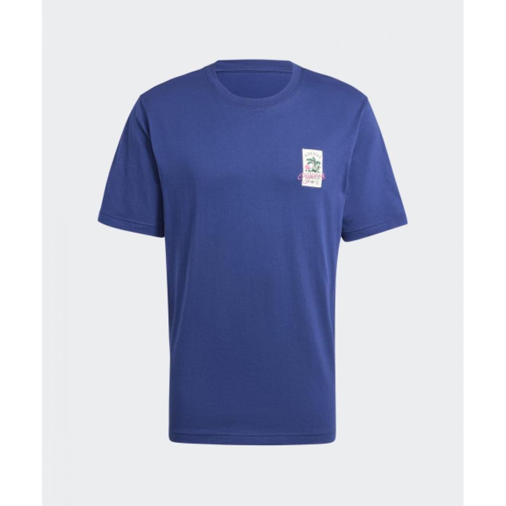 adidas Футболка Leisure Badge темно-синего цвета Jd6347