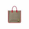 Gucci X little miss сумка-тоут с совместным брендингом и принтом GG Supreme с мультяшными персонажами, кожаная сумка-тоут, детский стиль, бежевый и темно-коричневый