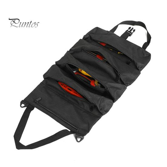 Портативная сумка для хранения инструментов, большая, с 5 отделениями, застежка-молния, водонепроницаемая, прочная, набор инструментов для ремонта, сумка-рулон на молнии