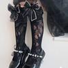1 Pair Calf Socks Lace Hollow Breathable Japanese Style Bouncy Daily Wear Velvet Bow-knot Children's Socks Birthday Gift