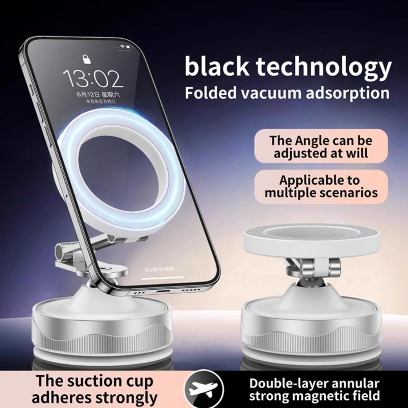 Car Phone Holder Strong Magnets & Vacuum Suctions Cup Adjustable Car Phone Mount, Phone Holder for Desk