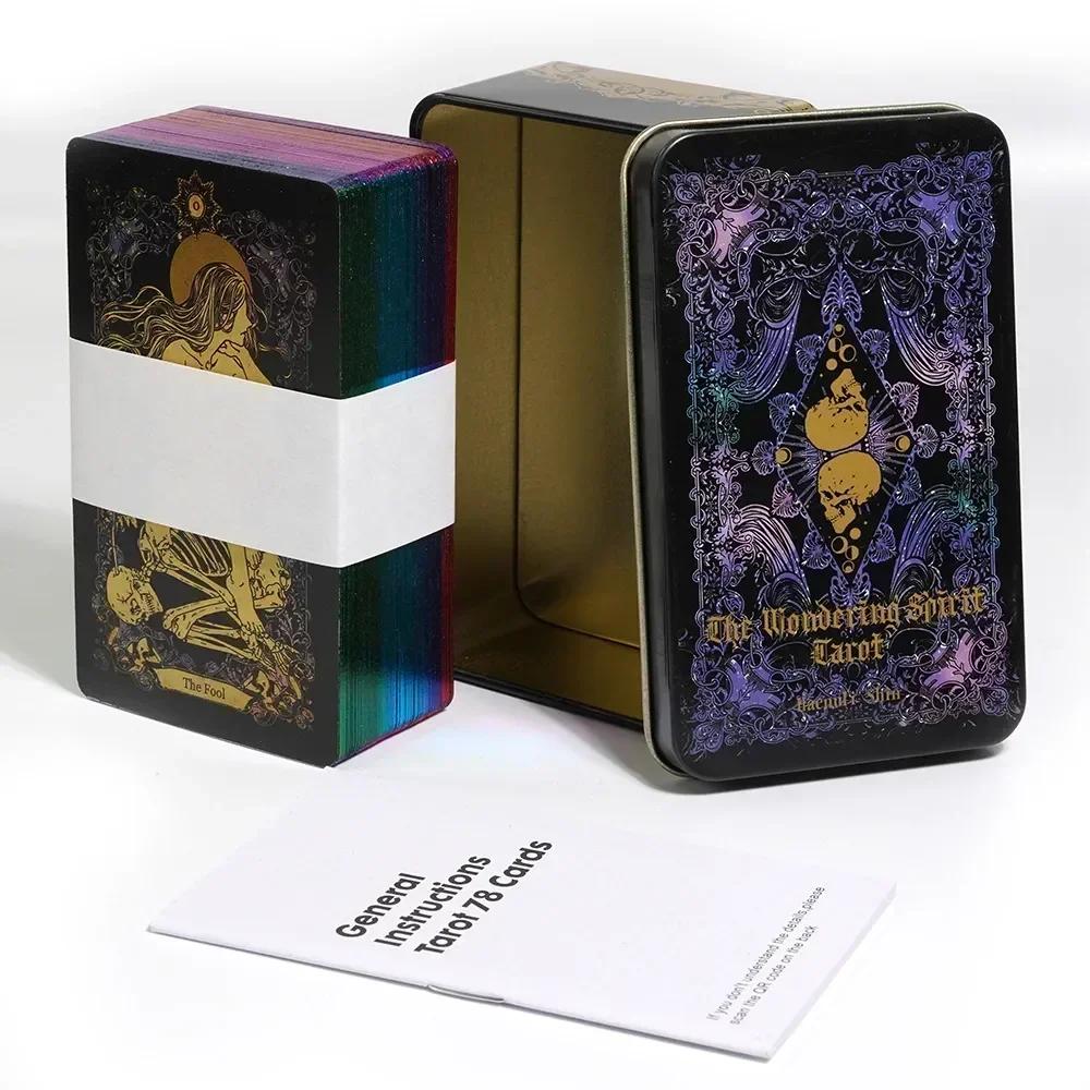 Wondering Spirit Tarot 78pcs In a Tin Metal Box Gold-plated Edge Tarot Cards For Divination Tarot Deck Beautiful Package