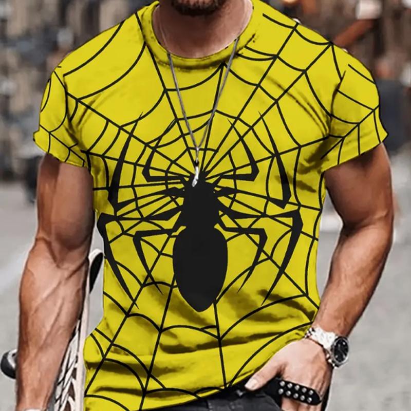 Новая летняя мужская модная футболка с принтом «Пауки плетут паутину», мужская футболка, топ