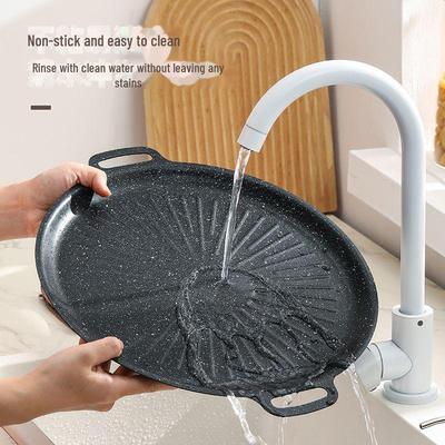 Антипригарный гриль-тэппанъяки Maifan Stone для индукционной плиты и использования на открытом воздухе