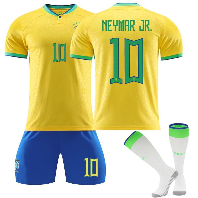 2223 No. 10 Neymar 20 Vinicius 918 Jesus Football Uniforms Fans Home Short Sleeves