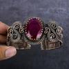 Pink Rubillite Handmade Copper Wire Wrap Cuff Bangle Adjustable R7J26