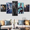 5 Pieces Valorant Oil Painting Jett Sage Cypher Phoenix Sova Canvas Video Game Posters Home Decor Sofa Background Wall Cover Ar