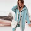 2024 Новый вязаный свитер с капюшоном и воротником-шляпой, стильный пригородный, свободный кардиган, женский свитер, женская одежда большого размера