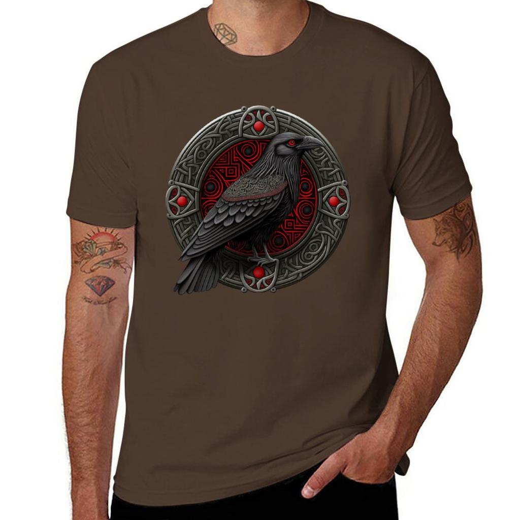 Summer Fashion Viking Raven T-Shirt for Men Oversized T Shirt O-Neck Short-sleeved Tops Tees Clothing