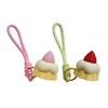 Keychain Pendant 3D Printing Strawberry Cake Design Decompression Clicker Toy with Lanyard Lightweight Mini Stress Relief Bag Pendant