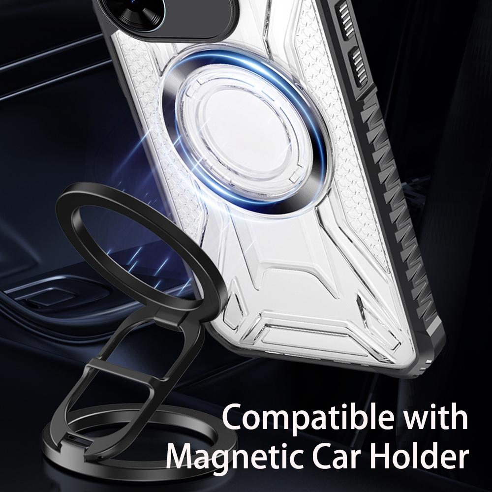 KEYSION Прозрачный магнитный чехол для Redmi Note 14 5G Мягкий силикон+ПК Сверхпрочный противоударный чехол на заднюю панель телефона для Redmi Note 14 4G