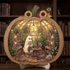 Wooden Desktop Decoration 2D Flat Halloween Decorative Plate Gifts Pumpkin Ornament Indoor Decor