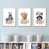 Baby Room Animal Wall Art Canvas Painting Cute Elephant Lion Giraffe Decor Poster Child Bedroom Personalised Kids Picture Decor