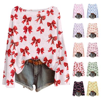 Женские осенние свитера с длинным рукавом, топы с принтом, пуловеры, свободная нарядная повседневная базовая одежда