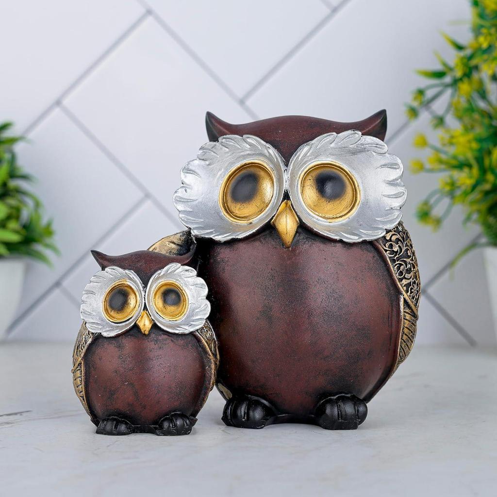 Owl Statue for Good Luck Showpiece Home Decor Items for Living Room and Gifts
