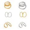 Геометрические металлические кольца Exaggerate Simple Finger Ring Elegant Hollow Out Ring Daily