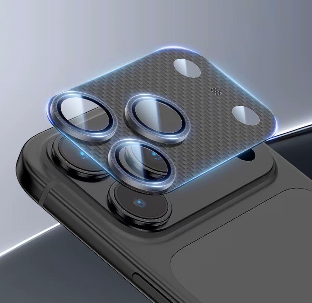 Casewold Carbon Fiber Camera Protection For iPhone 17 Pro Max Lens Protective Glass for iPhone 17 Pro Full Cover Glass