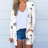 Women Summer Cardigan Sun Protection Anti-UV Beach Cover-up Long Sleeve Vintage Flower Print Patch Pockets Soft Breathable Mid Length Lady Jacket