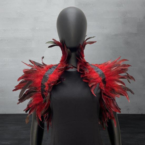 Шаль с перьями, накидка на плечо, мягкий регулируемый ретро-готический воротник, косплей, вечеринка, тело, сценическое представление, костюм танцора с искусственным воротником