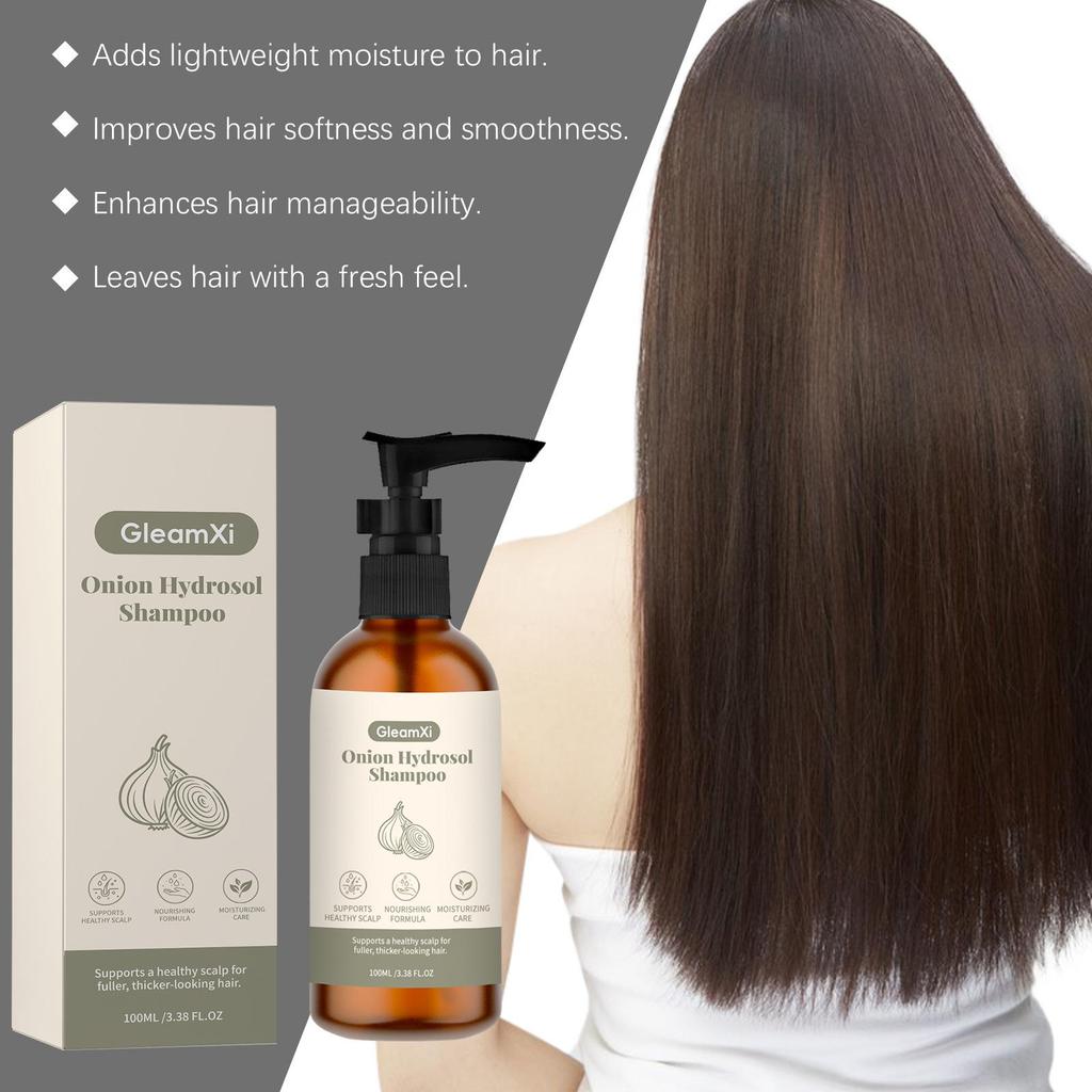 Gleamxi Шампунь с луком для увлажнения и блеска, для гладких, пышных волос