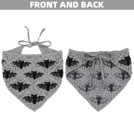 Повязка на голову во французском стиле в стиле бохо, вязаная крючком цветочная треугольная косынка на шнуровке, бандана в стиле Хэллоуина