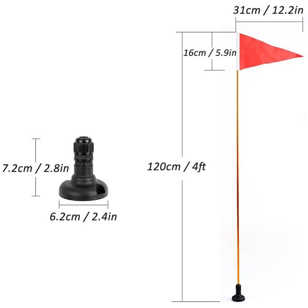 Foldable Boat Flag Mount Set DIY Accessories Kayak Flag Rod Holder Mount Tear Adjustable Pole for Fishing Canoe Yacht