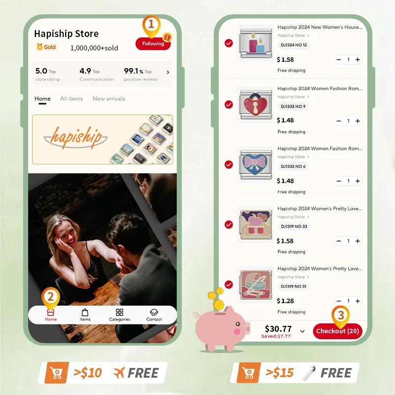 Hapiship Романтический Цвет Сердце Звезда Flwoer Тай Чи Итальянский Шарм Звенья Подходит 9 мм Браслет Из Нержавеющей Стали Ювелирные Изделия DIY Изготовление DJ597