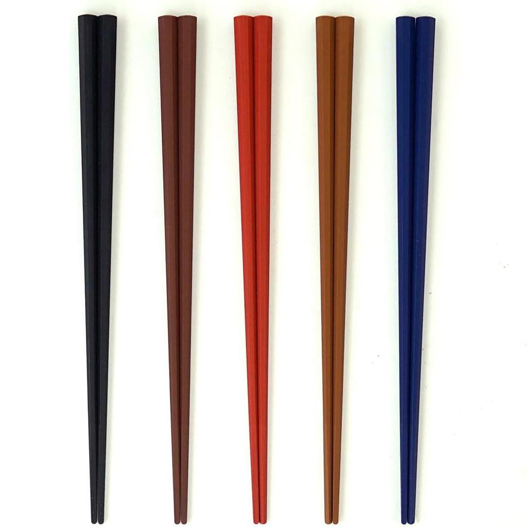 Sunlife Colorful Octagonal PBT Made In Dishwasher Set of 5 Chopsticks, Japan, Safe, 23cm,