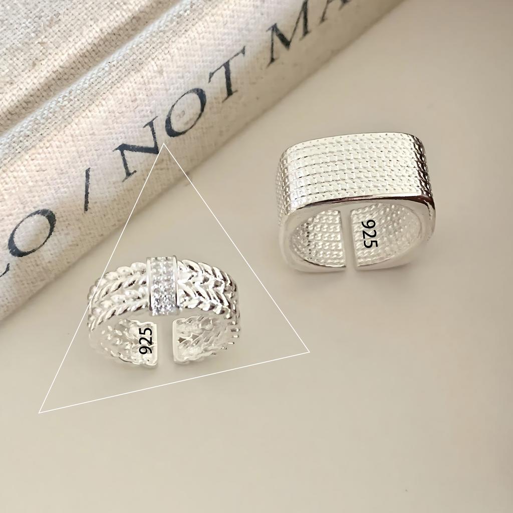 Sam Panda Кольца 925 пробы для женщин Простые Геометрические Ручной работы Неправильные Ретро Кольцо Золотой Циркон Аллергия Для Подарка на День Рождения