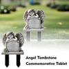 Новый Креативный Ангел Надгробный Памятная Табличка Плоская Земля Акриловые Поделки Украшение Штекер Куртья F0N5