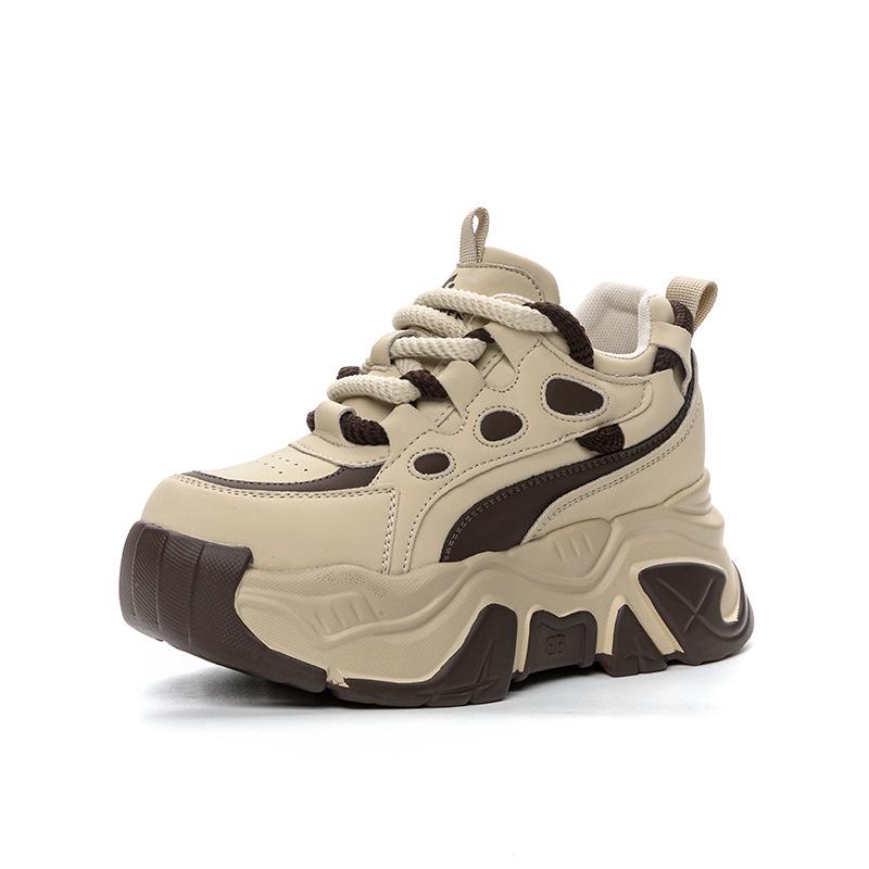 Весна 2025 г. Модные женские туфли Daddy на платформе, увеличивающие рост - повседневная модная спортивная обувь