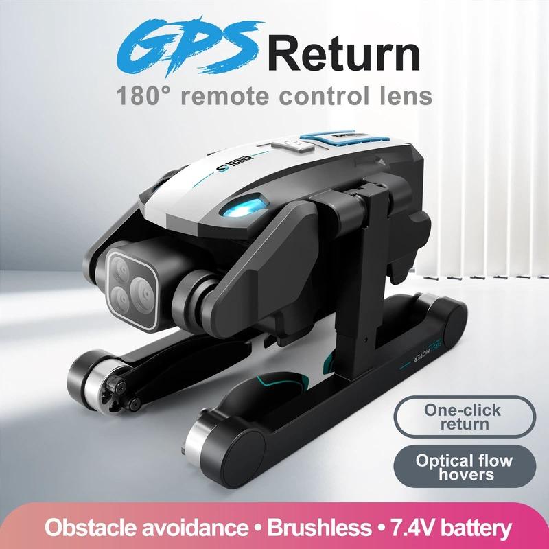 Новый Дрон S188 GPS 8K HD Тройная камера Оптическое позиционирование потока Предотвращение препятствий Бесщеточный двигатель Складной квадрокоптер Дрон