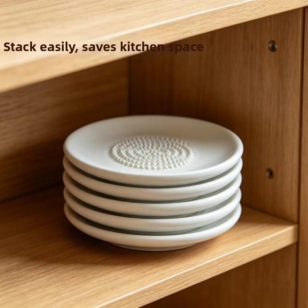 Round Shape Seasoning Dipping Dish Non-Slip Garlic Paste Grinding Tray Fruit Puree