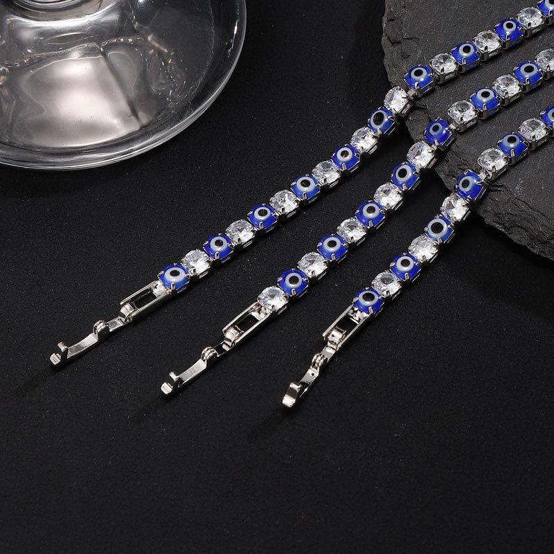 Синий сглаз Регулируемые браслеты-теннисные цепочки с цирконами для женщин и мужчин Ювелирные подарки