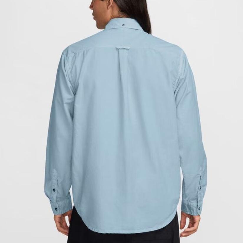 Nike Ss25 Как М Нл Оксфордская рубашка с длинным рукавом на пуговицах Мужские рубашки Синяя HJ7271-422