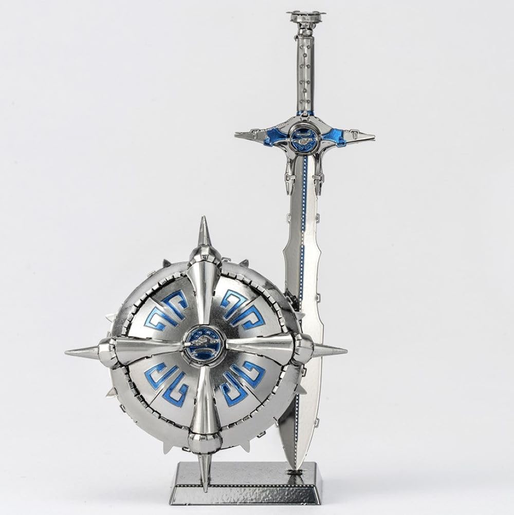 Tenyo Metallic Nano Puzzle Dragon Quest Stray Metal Sword Stray Metal Shield Stainless No Glue Laser 3D Model & EP-5-631, Steel, Required, 0.2m