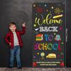 Back To School Banner Welcome Back To School Door Cover Backdrop Polyester Hanging Banner Front Door Porch Sign for First Day