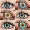 1 пара голубых контактных линз для глаз с коричневыми линзами, натуральные зеленые контактные линзы для глаз с мягкими зрачками, высококачественные линзы