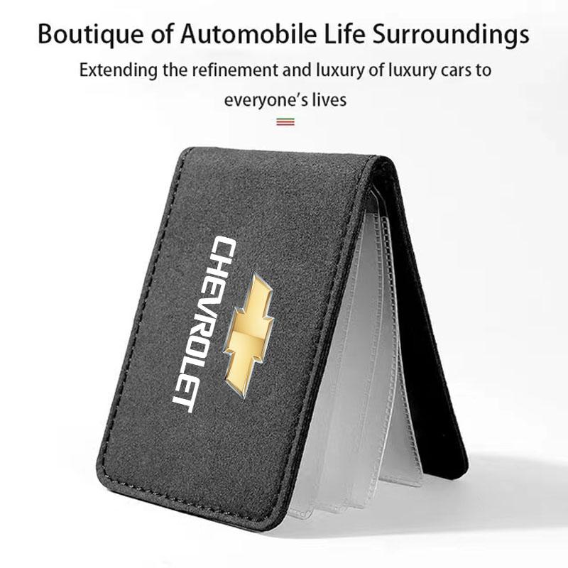 Car Driver License Cover Suede Leather Credit Card Holder For Chevrolet Cruze Groove Volt Lacetti Trax Niva Orlando kalos Tahoe