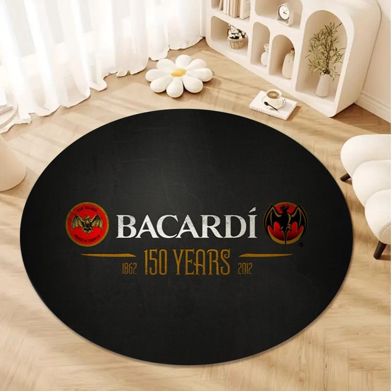 Bacardi 150 Years Round Area Rug,Carpet Rug for Living Room Bedroom Sofa Playroom Decor,Non-slip Floor Mat30