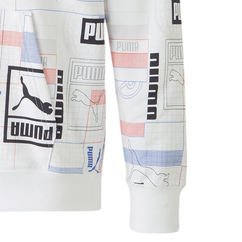 Puma Logo Doodle Hoodie Men Hoodies White 620425-02