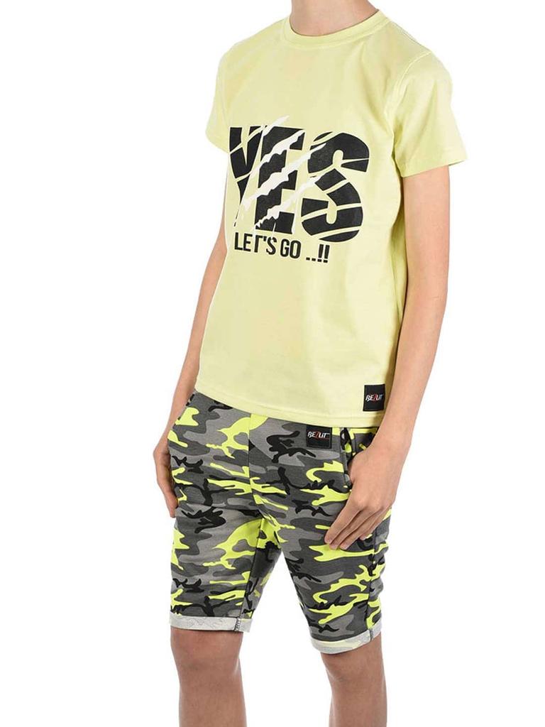 Летний комплект для мальчика Футболка YES и тканевые шорты