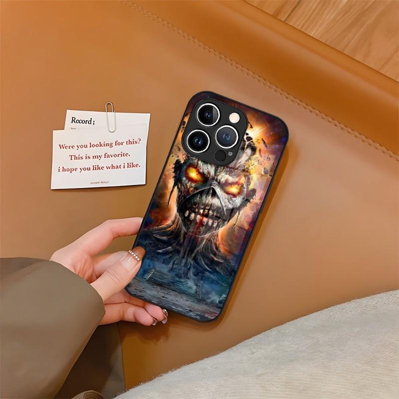 Skeleton Rock Band Phone Case Tempered Glass For IPhone 13 14 12 15 11 Plus Pro XS Max Mini X XR 8 7 6s SE2020 Cover