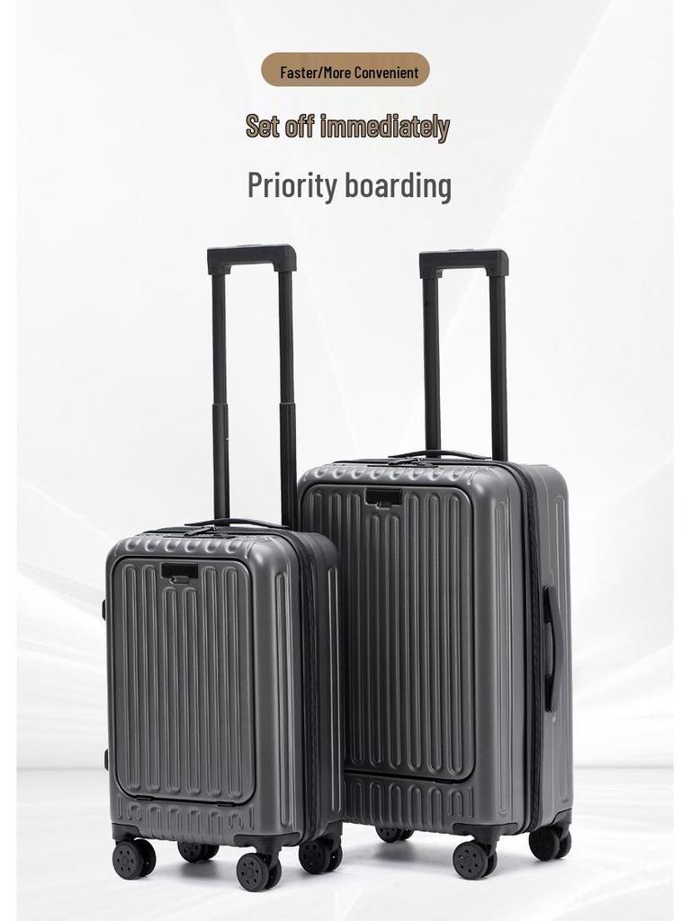 20-дюймовый легкий матовый чемодан-тележка с фронтальной загрузкой для ручной клади, 24-дюймовый дорожный чемодан, кожаный кейс.