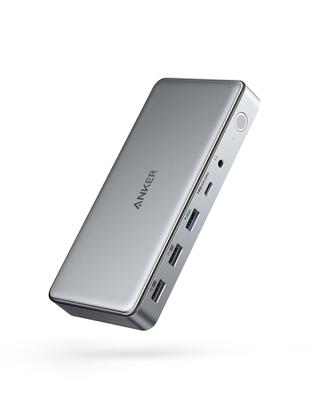 Док-станция Anker 563 с макс. выходной мощностью 100 Вт, функция MST, три монитора, USB PD, совместимый с M1 MacBook 4K, порт HDMI, порт дисплея, 1 Гбит/с Ethernet
