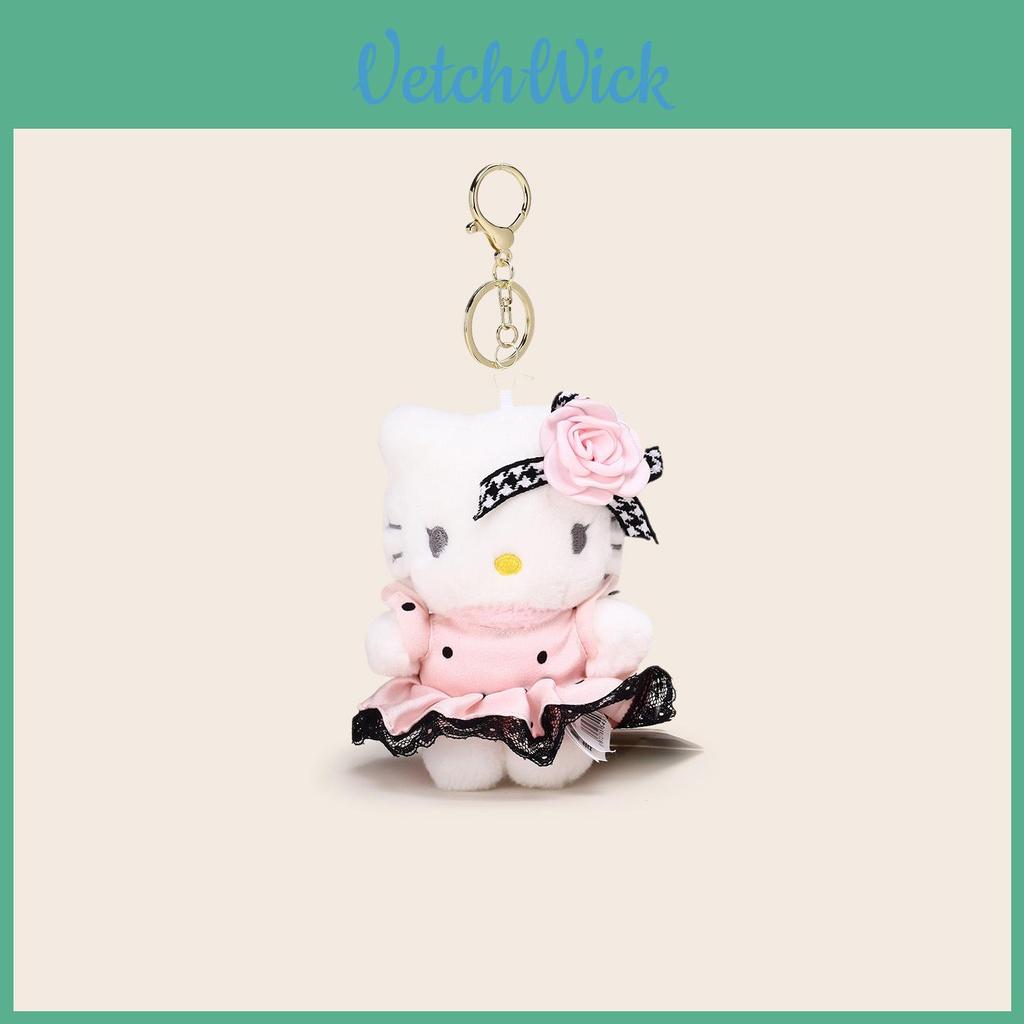 Hello Kitty Plush Pendant With Flower And Lace Dress Decoration For Kids And Teen Key Accessories