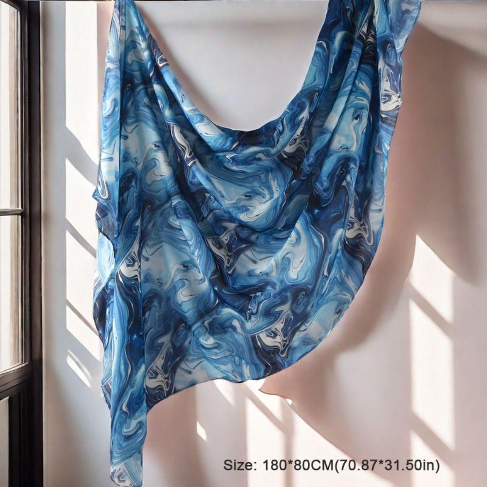 Breathable Floral Printed Shawl Scarves Watercolour Women Turbans Fashion Hijab Scarf