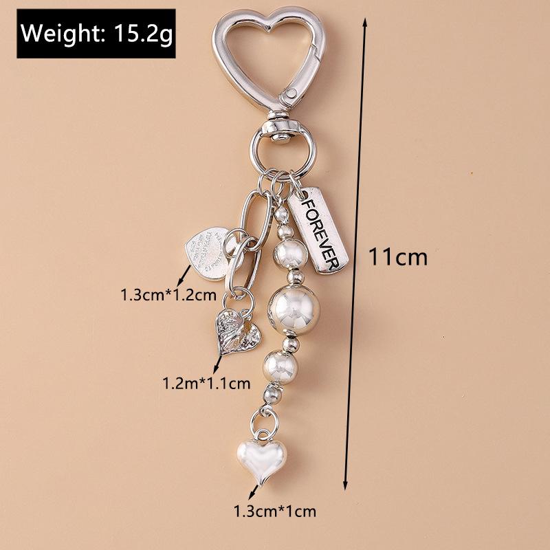 Alloy Love Heart Key Chain Shell Starfish Key Ring Pendants For Women Girls Handbag Decor Diy Handmade Jewelry Gifts