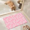Rani Pink Flower Pattern Floor Mat Rectangle Anti-slip Home Soft Badmat Front Door Indoor Outdoor Mat Hotel Decor Mat